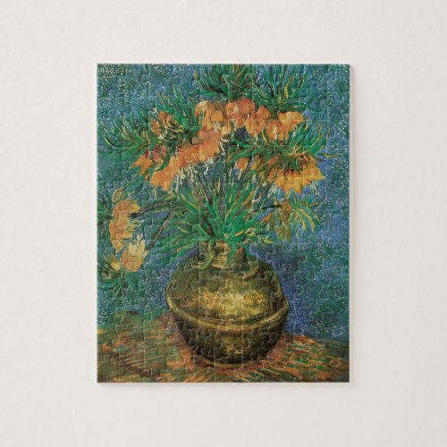 Fritillaries in a Copper Vase by Vincent van Gogh Jigsaw Puzzle