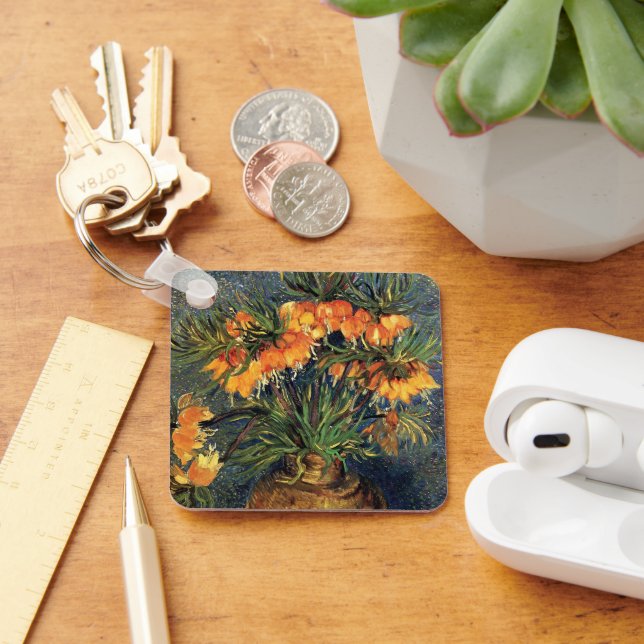 Fritillaries in a Copper Vase by Vincent van Gogh Keychain (Desk)