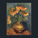 Fritillaries in a Copper Vase by Vincent van Gogh Postcard<br><div class="desc">Fritillaries in a Copper Vase by Vincent van Gogh is a vintage fine art post impressionism still life floral painting featuring a bouquet with orange fritillary flowers. Fritillaria Missionbells from the garden. About the artist: Vincent Willem van Gogh (1853 -1890) was one of the most famous Post Impressionist painters of...</div>