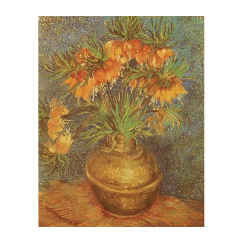 Fritillaries in a Copper Vase by Vincent van Gogh Wood Wall Art