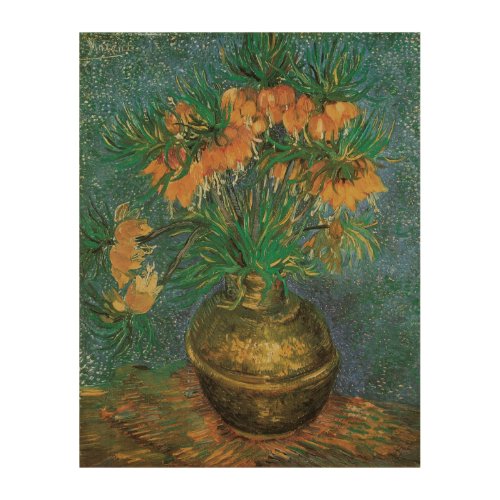 Fritillaries in a Copper Vase by Vincent van Gogh Wood Wall Decor