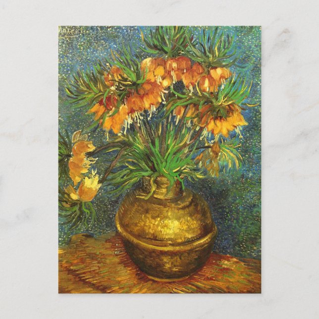 Fritillaries in a Copper Vase Van Gogh Fine Art Postcard (Front)