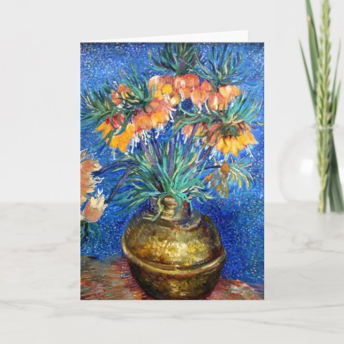 Fritillaries in Copper Bowl Vincent Van Gogh Card