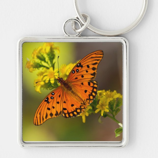 Fritillary Gulf Butterfly Gifts and Apparel Keychain (Front)