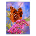 Fritillary on Blue - Bright Butterfly