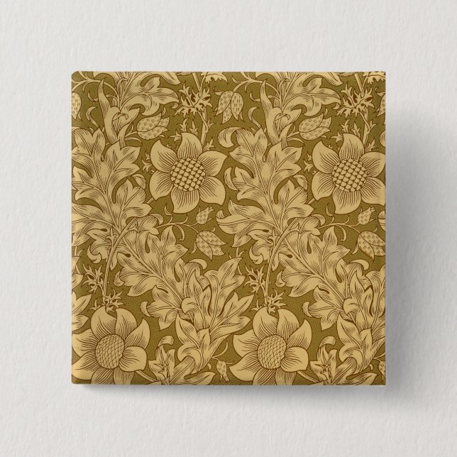 'Fritillary' wallpaper design, 1885 Pinback Button (Front)