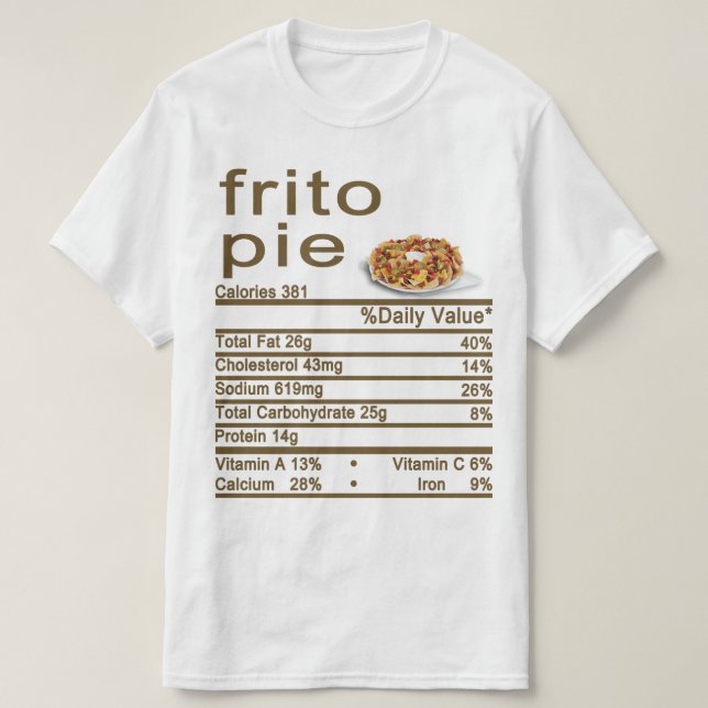 frito pie Nutrition Facts label T-Shirt (Design Front)