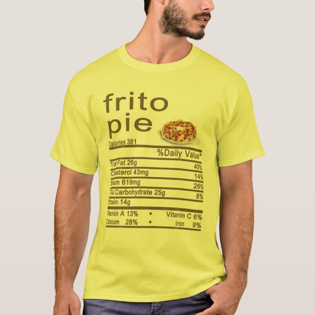 Frito Pie Nutrition Facts Label Thanksgiving Chris T-Shirt (Front)