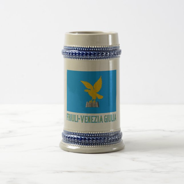 Friuli-Venezia Giulia flag with name Beer Stein (Center)