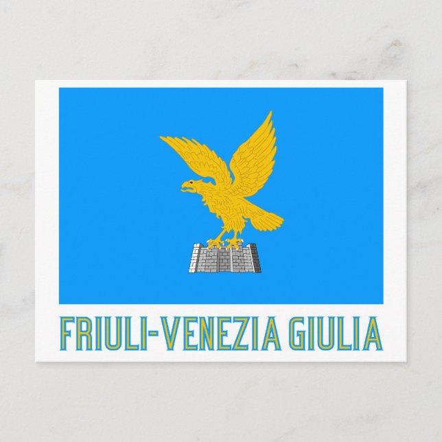 Friuli-Venezia Giulia flag with name Postcard (Front)