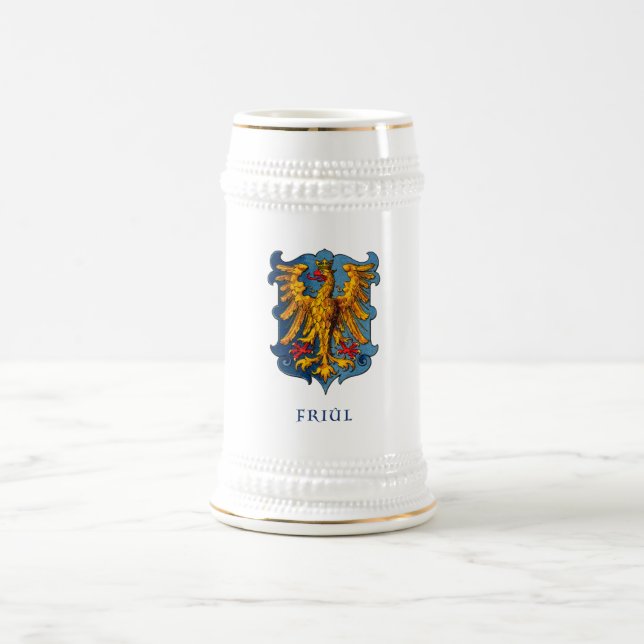 Friuli vintage coat of arms white Beer Stein (Center)