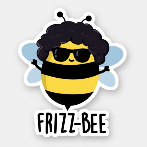 Frizz_Bee Funny Afro Bee Pun Sticker