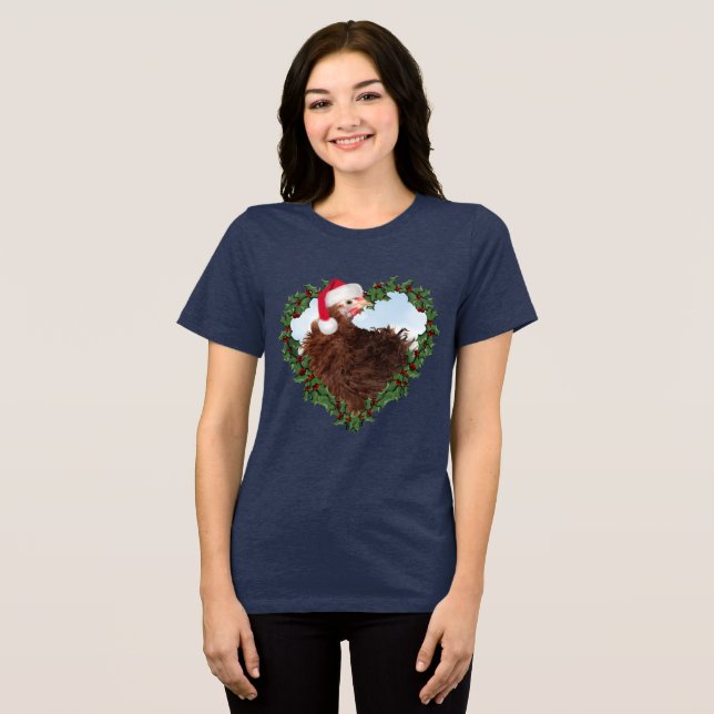 Frizzle Chick Chicken Christmas Tri-Blend Shirt (Front Full)