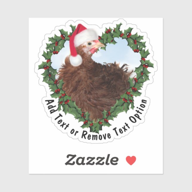 Frizzle Chick Chicken Wreath Christmas Sticker (Sheet)