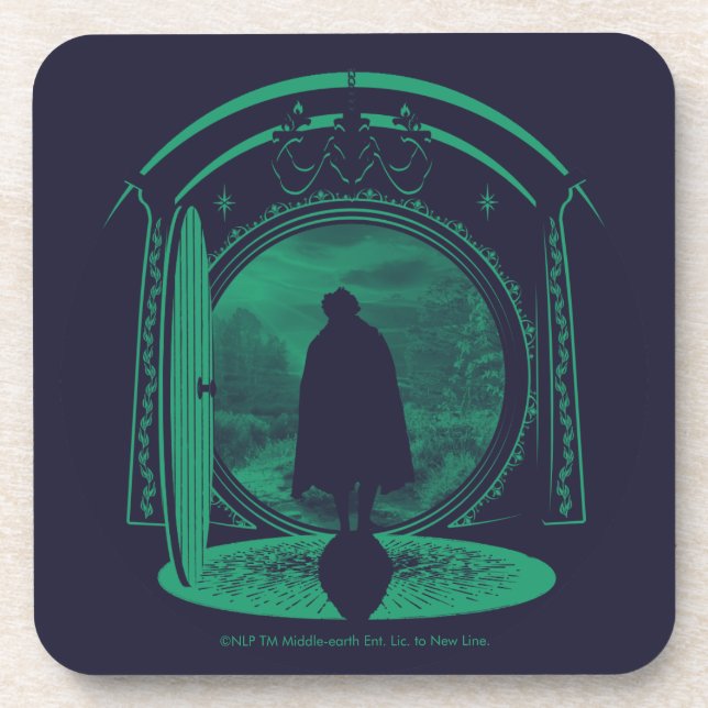 FRODO™ Leaving THE SHIRE™ Silhouette Beverage Coaster (Front)