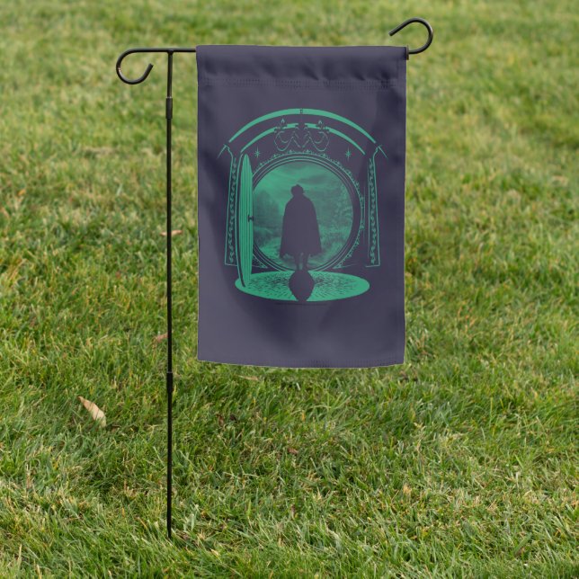 FRODO™ Leaving THE SHIRE™ Silhouette Garden Flag (In SItu)
