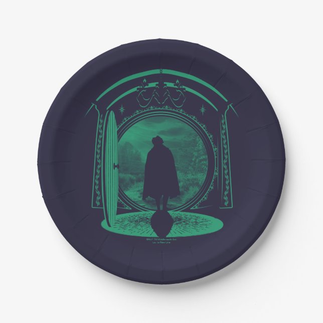 FRODO™ Leaving THE SHIRE™ Silhouette Paper Plates (Front)