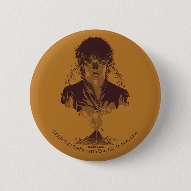 FRODO™ MOUNT DOOM™ Tengwar Inscription Graphic Button (Front)