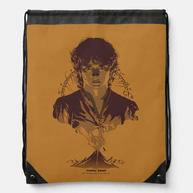 FRODO™ MOUNT DOOM™ Tengwar Inscription Graphic Drawstring Bag (Front)