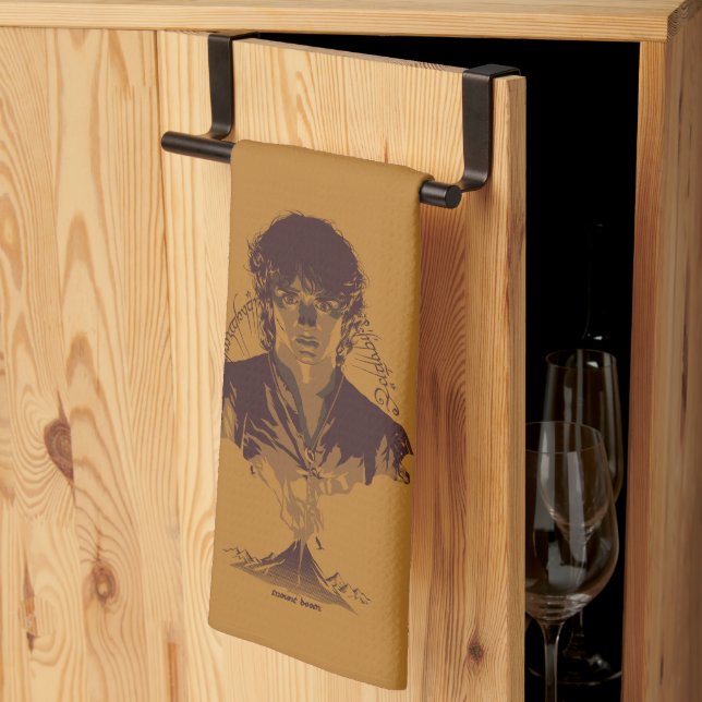 FRODO™ MOUNT DOOM™ Tengwar Inscription Graphic Kitchen Towel (Thirds Fold)
