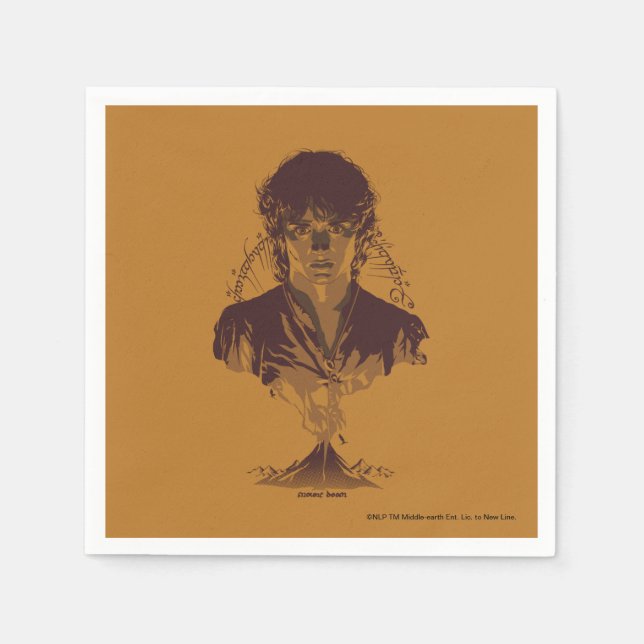 FRODO™ MOUNT DOOM™ Tengwar Inscription Graphic Napkins (Front)