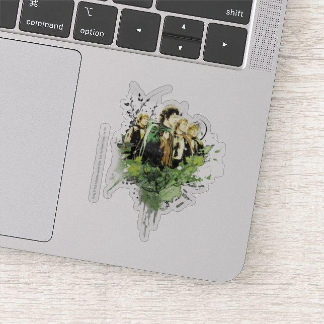 FRODO™ with Hobbits Collage Sticker (Detail)
