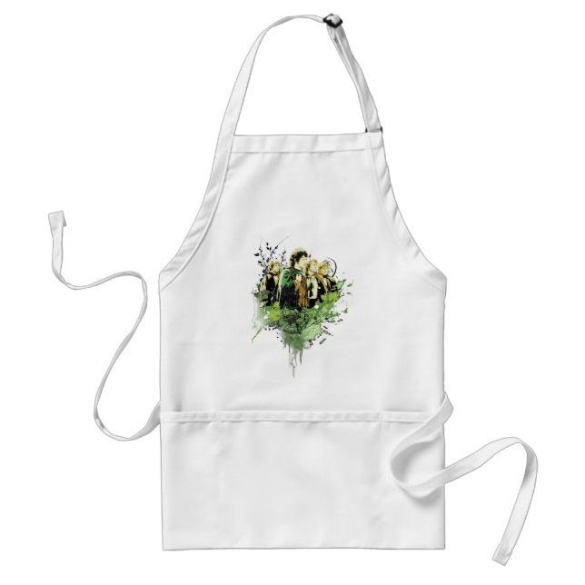 FRODO™ with Hobbits Vector Collage Adult Apron (Front)