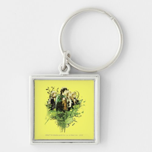 FRODO with Hobbits Vector Collage Keychain