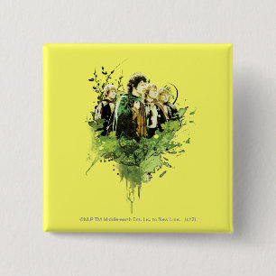FRODO™ with Hobbits Vector Collage Pinback Button