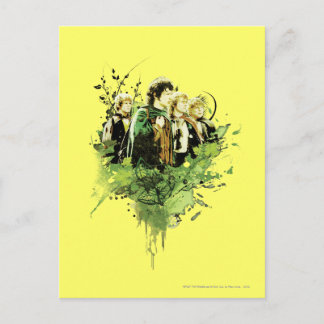 FRODO™ with Hobbits Vector Collage Postcard