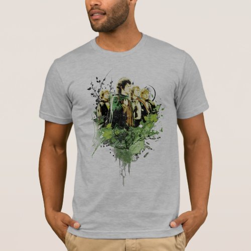 FRODO with Hobbits Vector Collage T_Shirt