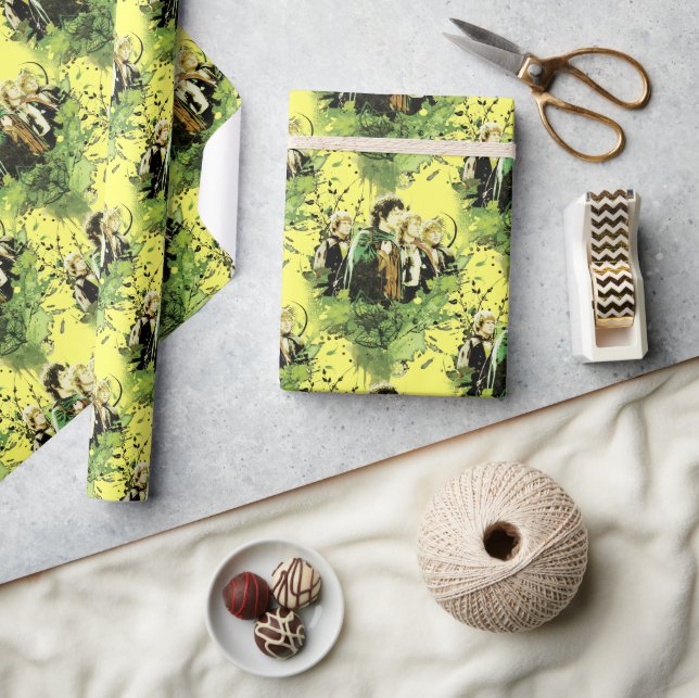 FRODO™ with Hobbits Vector Collage Wrapping Paper (Crafts)
