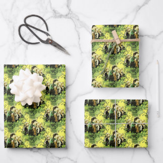 FRODO™ with Hobbits Vector Collage Wrapping Paper Sheets