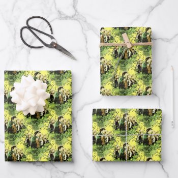 Frodo™ With Hobbits Vector Collage Wrapping Paper Sheets by lordoftherings at Zazzle