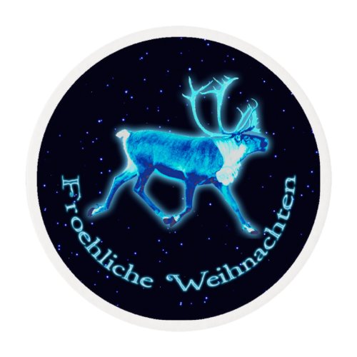 Froehliche Weihnachten _ Blue Caribou Edible Frosting Rounds