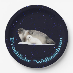 Froehliche Weihnachten - Ringed Seal Paper Plates