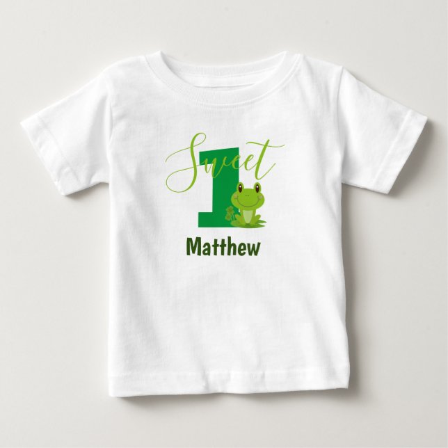 Frog 1st birthday Baby Sweet One T-Shirt (Front)