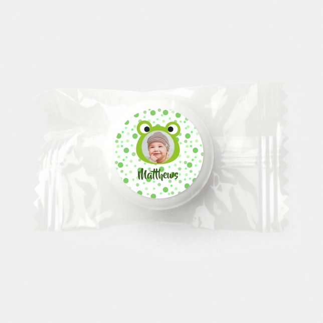Frog  1st birthday candy party favor (Front)