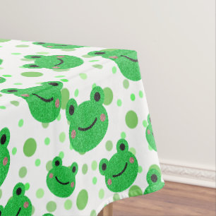 Frog 1st Birthday p`Party Froggy Green Dots Tablecloth