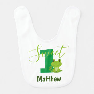 Frog 1st birthday Sweet One Party Baby Bib