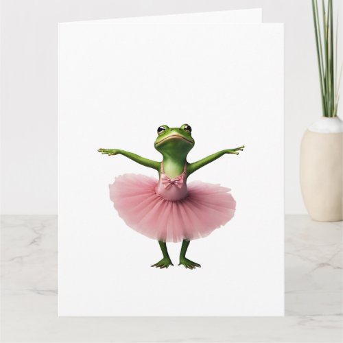 Frog 2 ballerina frog dancer toad Ai generated Card