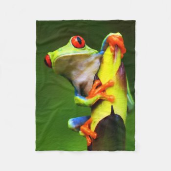Frog 2 Fleece Blanket by Ronspassionfordesign at Zazzle