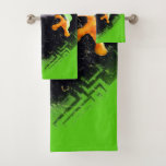 Frog 3 Bordered  Towel Set at Zazzle