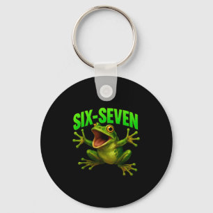 Frog 67 Meme Six Seven Funny Gen Alpha  Keychain