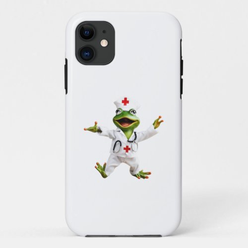 Frog 6 nurse frog medic toad Ai generated iPhone 11 Case