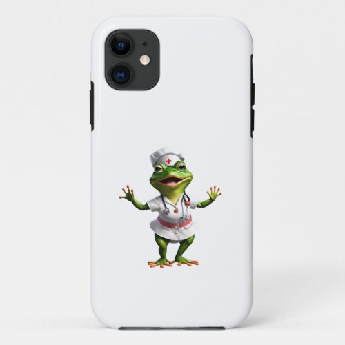 Frog 7 nurse frog medic toad Ai generated iPhone 11 Case