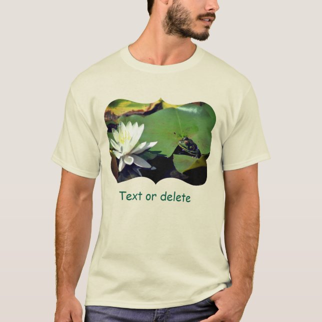 Frog Admiring Water Lily Nature Light Personalized T-Shirt (Front)