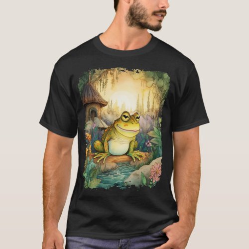 Frog  Aesthetic Cute Animal Cottage Country T_Shirt