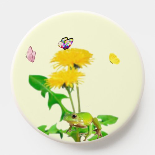 Frog and Butterflies PopSocket