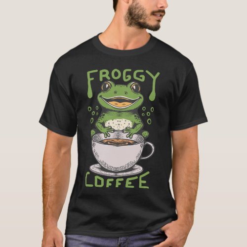 Frog and Coffee T_Shirt